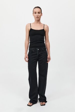 90s Low Rise Jeans - Washed Black
