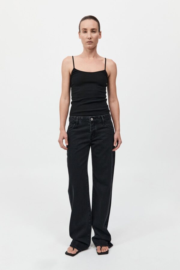 90s Low Rise Jeans - Washed Black