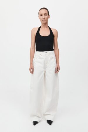 Mid Rise Balloon Jeans - White