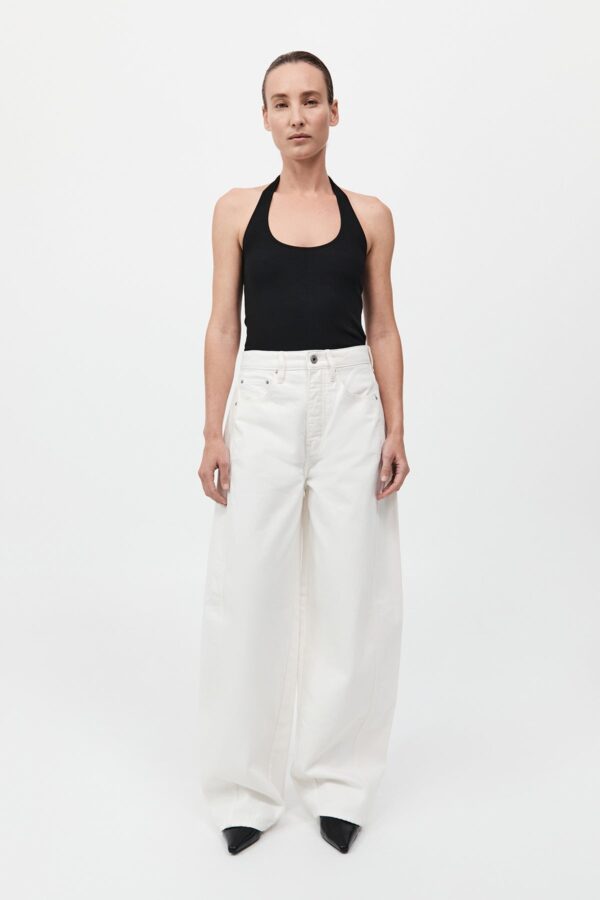 Mid Rise Balloon Jeans - White