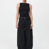 Mid Rise Balloon Jeans - Washed Black